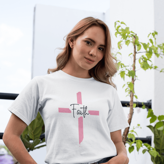 Camisa Quality Faith cruz rosa ( varias cores )