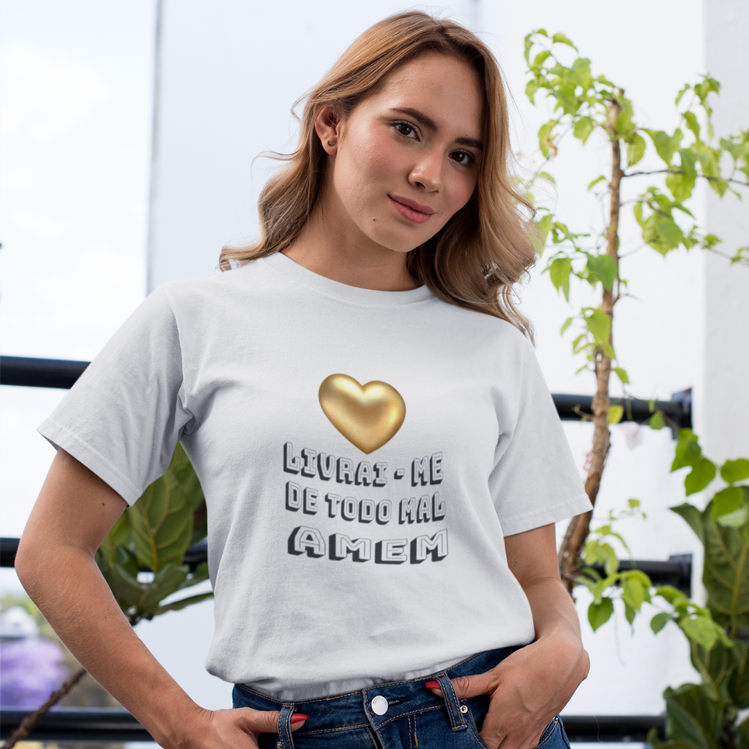 Nome do produto: CAMISA QUALITY LIVRAI ME DE TODO MAL AMEM 02 ( varias cores )