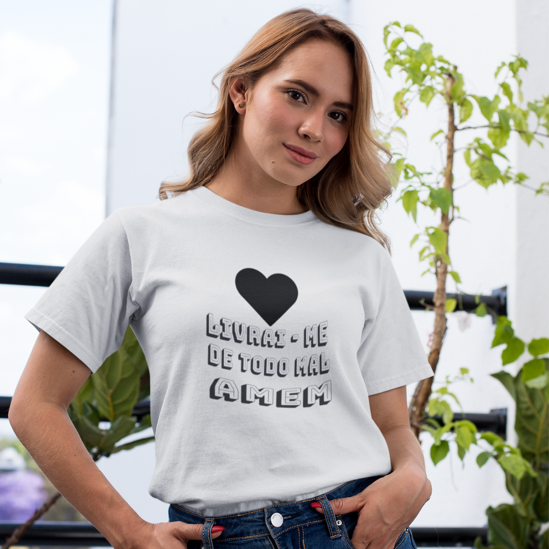 Nome do produto: CAMISA QUALITY LIVRAI ME DE TODO MAL AMEM 03 ( varias cores )