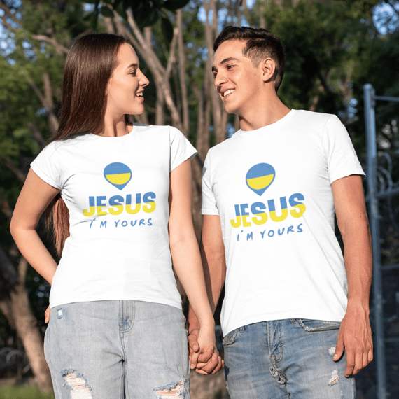 CAMISA QUALITY JESUS I´M YOURS UCRANIA ( varias cores )
