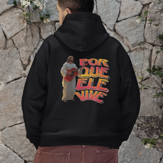 MOLETOM PRIME COM ZIPPER JESUS E VIOLÃO PORQUE ELE VIVE ( varias cores )