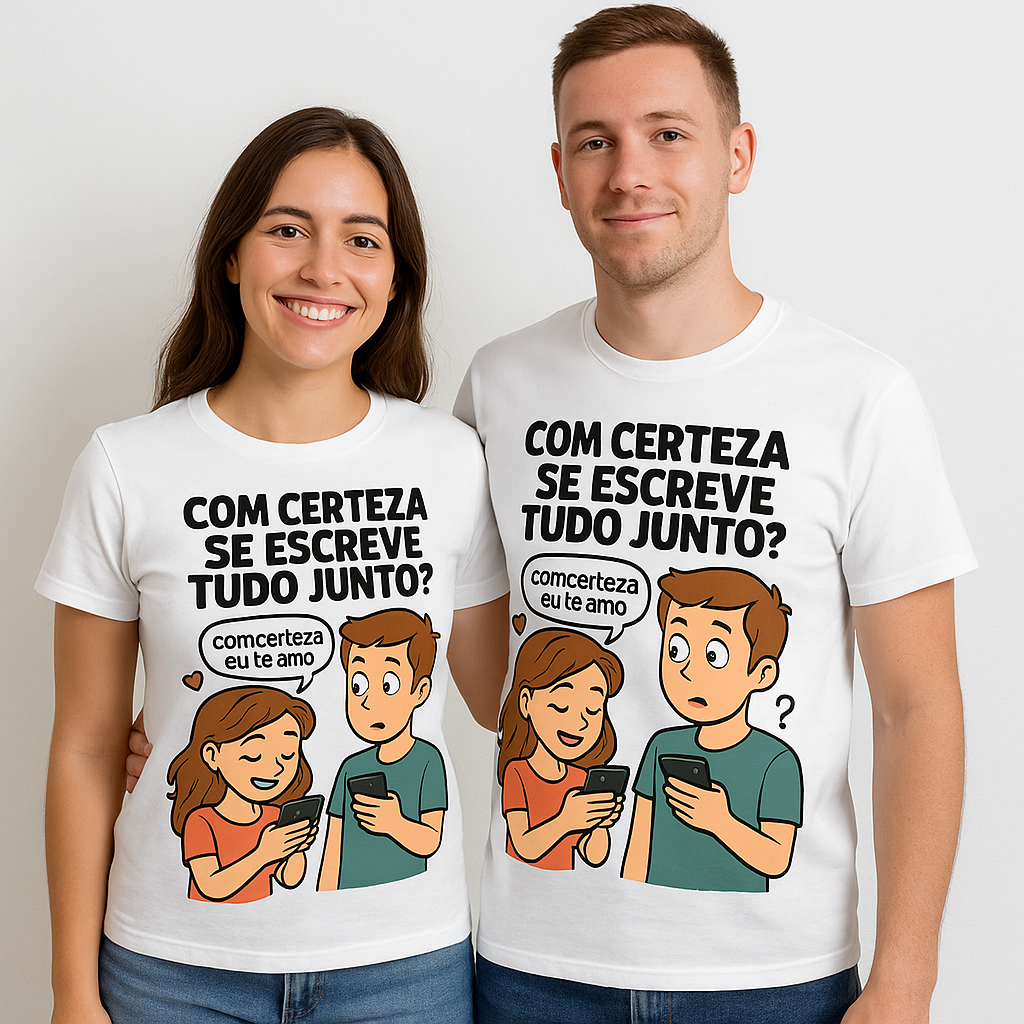 Nome do produto: Camiseta Prime “Com Certeza Se Escreve Junto”