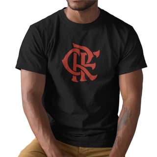 Camiseta CRF do Flamengo Algodão Rubro Negro
