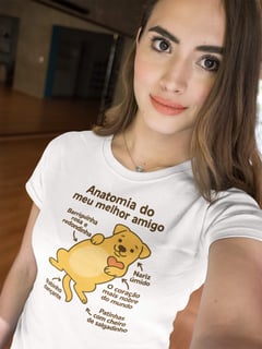 Nome do produto Camiseta “Anatomia Do Meu Melhor Amigo” Baby Look – HispanoMundi
