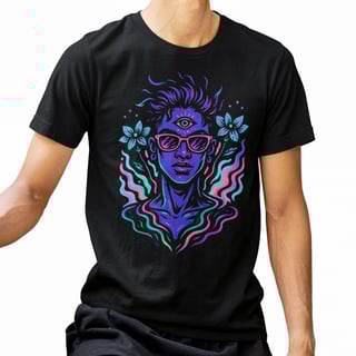 Camiseta Terceiro Olho Psicodélica Estilosa Urbana Algodão