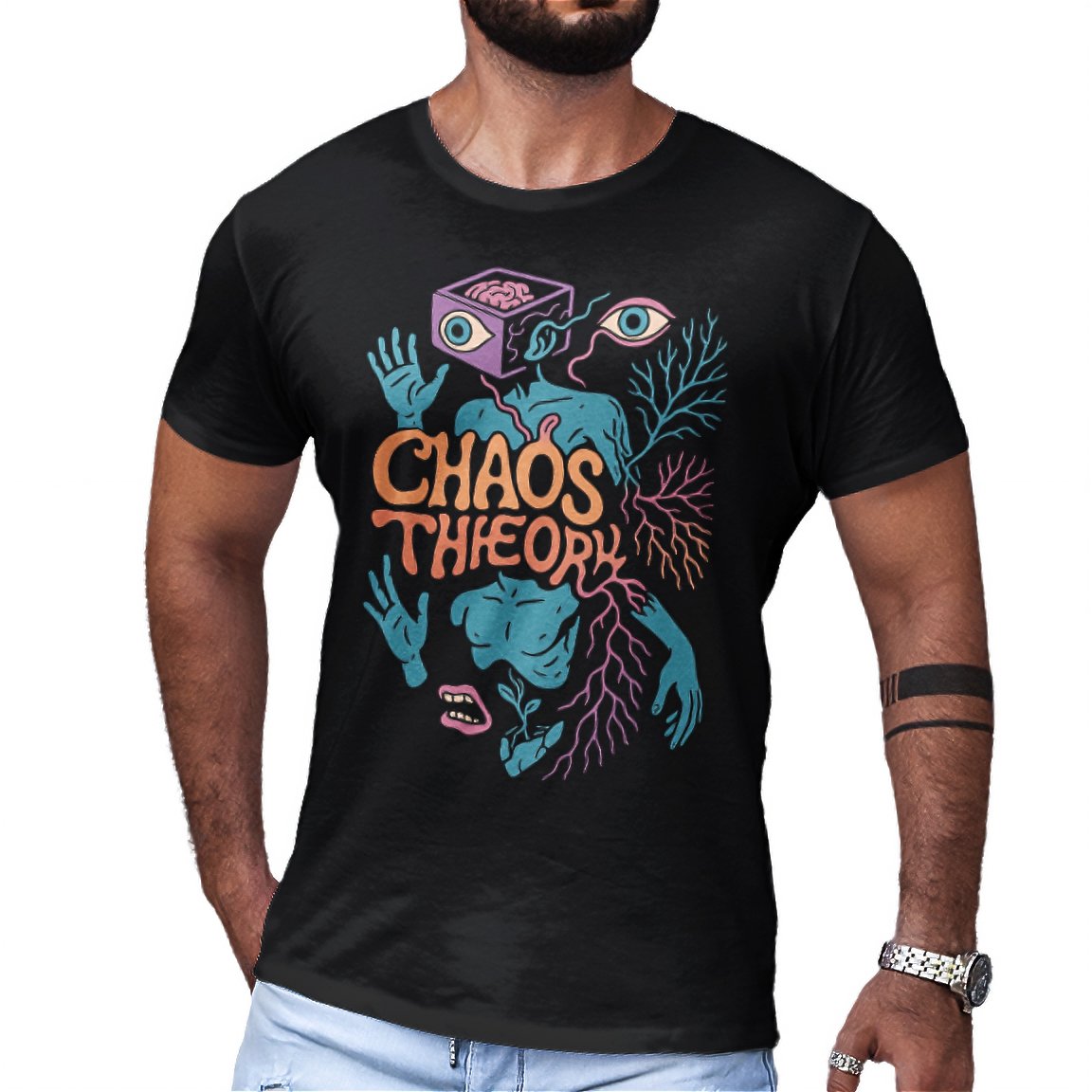 Nome do produto: Camiseta Teoria do Caos Chaos Theory Psicodélica Algodão