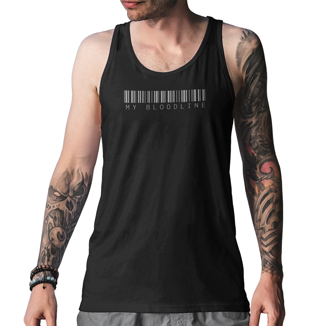 Nome do produto: Regata Masculina Códigos de Barras Estilosa My Bloodline Algodão