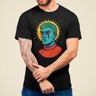 Camiseta Mártir Vintage Lágrima Sol Japonês Estilosa Algodão