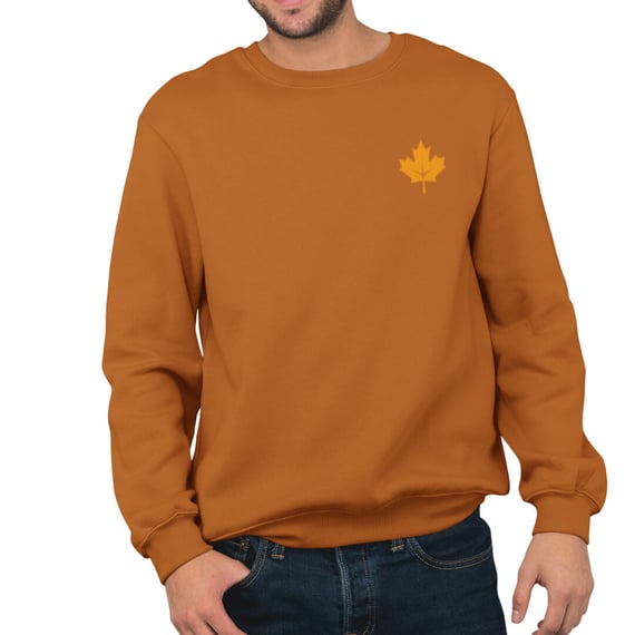 Moletom Outono-Inverno Estampa Folha Unissex DTG Minimalista