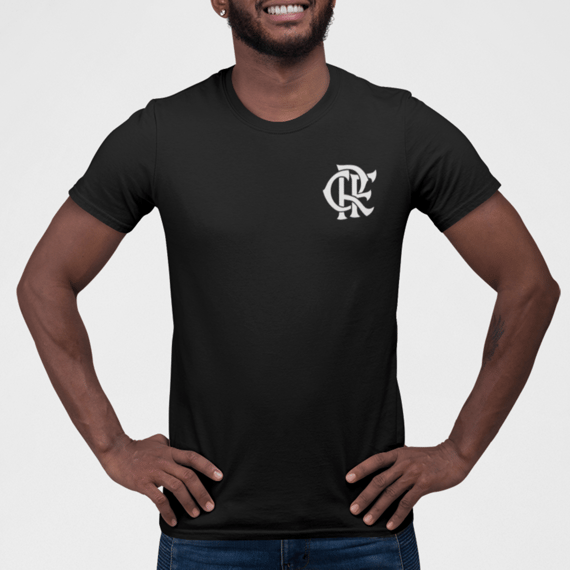 Camiseta CRF Branco do Flamengo Algodão Rubro Negro