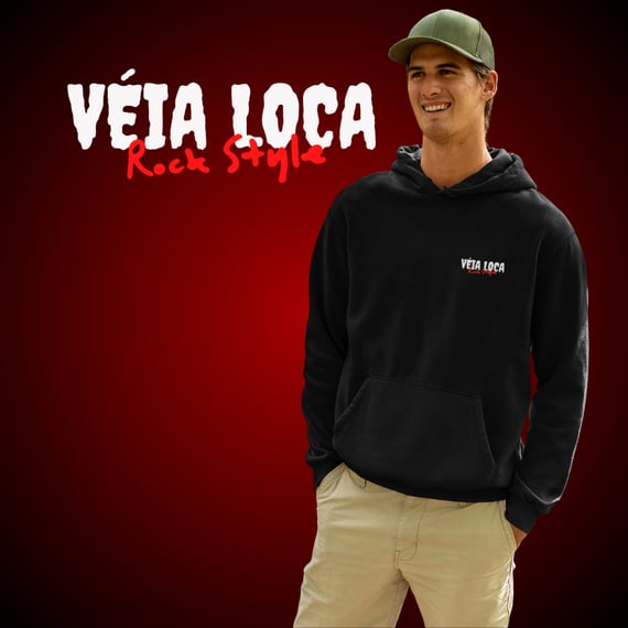 Moletom Premium Canguru Véia Loca Rock Style