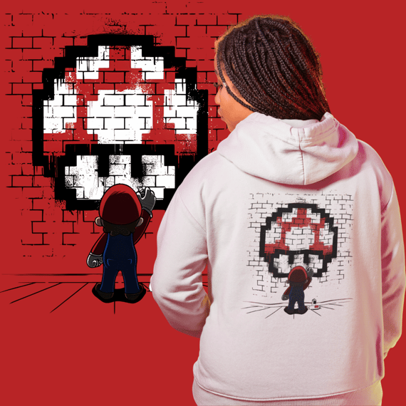 Moletom Premium Canguru Super Mario Grafiteiro