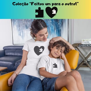 [Infantil] Camiseta Amor (Coração/Quebra Cabeça) (10 a 14 anos)