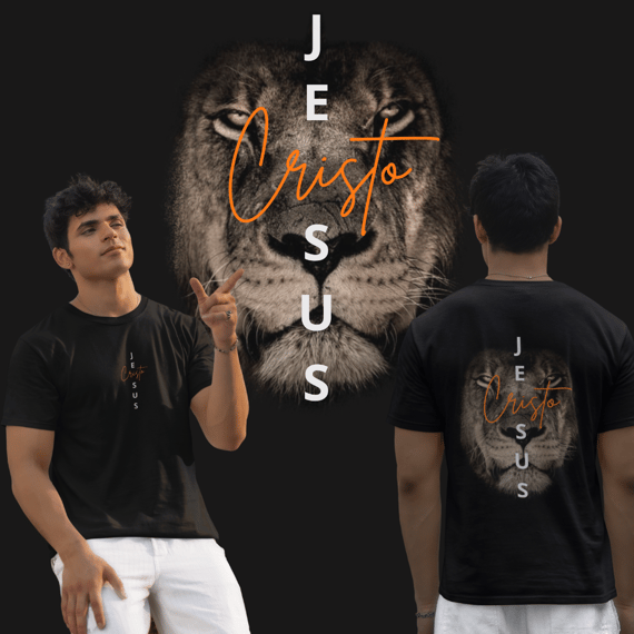 [Premium] Camiseta Jesus Cristo/Leão (Frente/Costas)