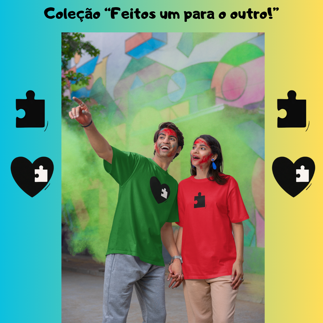 Nome do produto: [Quality] Camiseta Amor (Coração/Quebra Cabeça)