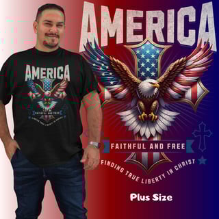 Nome do produto[Plus Size] Camiseta América – Faithful and Free