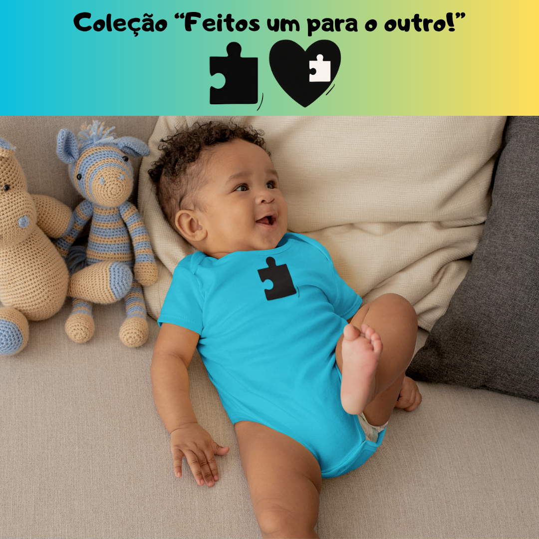 Nome do produto: [Infantil] Body Amor (Coração/Quebra Cabeça)