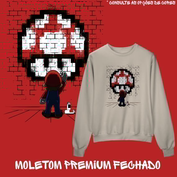 Moletom Premium Fechado Super Mario Grafiteiro