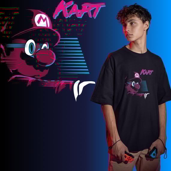 [Infantil] Camiseta Mario Kart (10 a 14 anos)