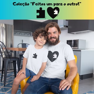 Nome do produto[Infantil] Camiseta Amor (Coração/Quebra Cabeça) (2 a 8 anos)