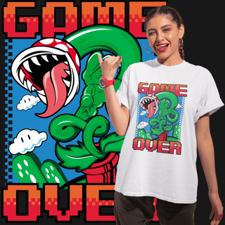 Nome do produto[Quality] Camiseta Super Mario Game Over