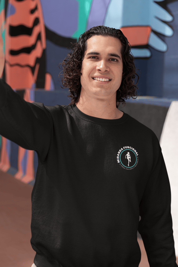 Moletom Premium Preto Fechado sem Capuz Miranda Funcional - Logo na frente