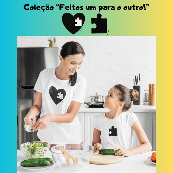 [Infantil] Camiseta Amor (Coração/Quebra Cabeça) (2 a 8 anos)