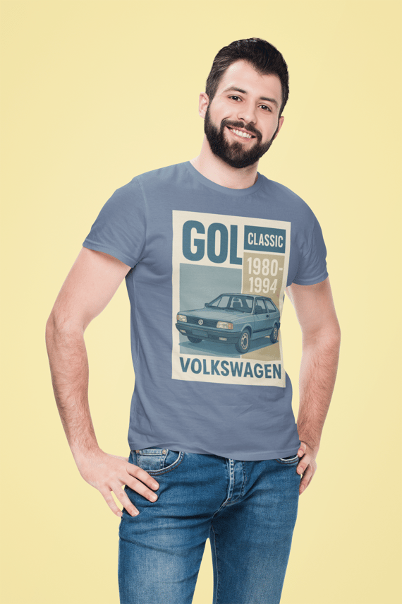 Camiseta Gol Quadrado | Volkswagen Clássico 1980-1994 | Estampa Retrô Vintage