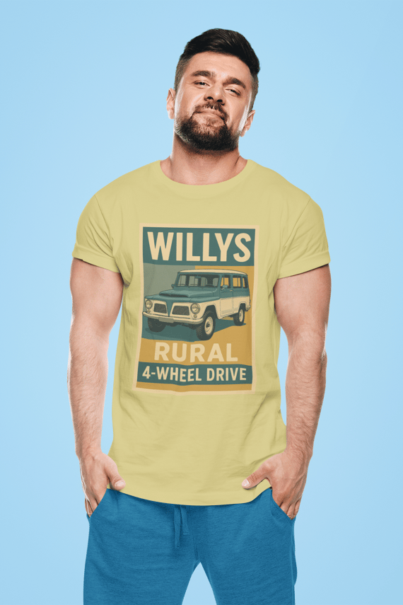 Camiseta Willys Rural 4x4 | Estilo Retrô Off-Road Brasileiro