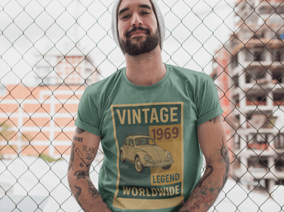 Camiseta Fusca 1969 Vintage | Clássico Mundial dos Carros Antigos