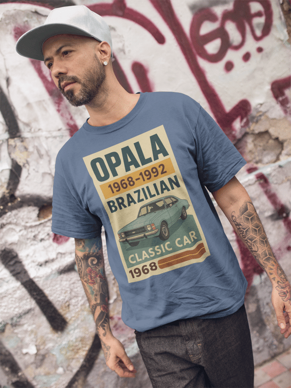 Camiseta Opala Clássico Brasileiro | Estampa Retrô Chevrolet 1968–1992