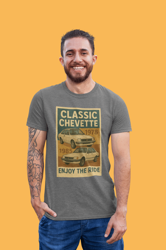 Camiseta Chevette Clássico | Modelos 1978 e 1985 | Estampa Vintage Chevrolet