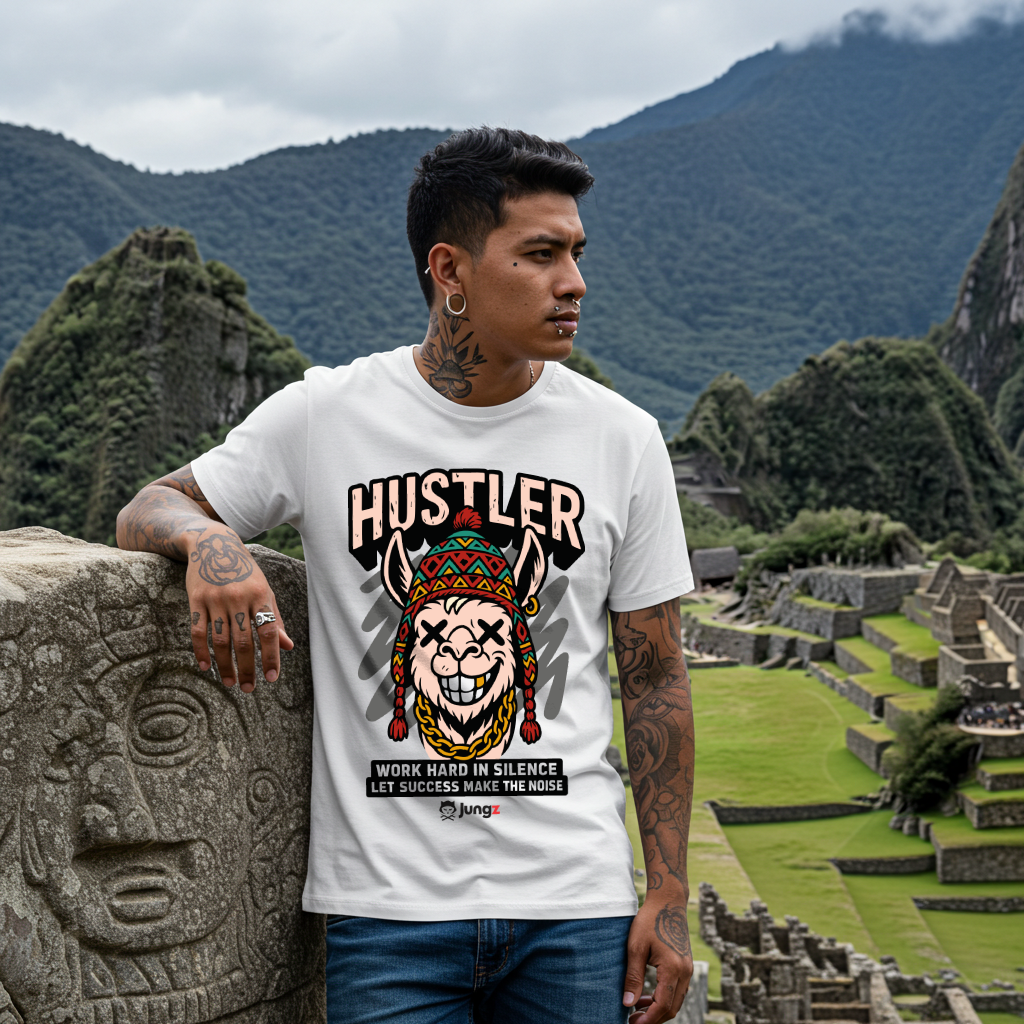 CAMISETA LHAMA HUSTLER Nome do produto: CAMISETA LHAMA HUSTLER