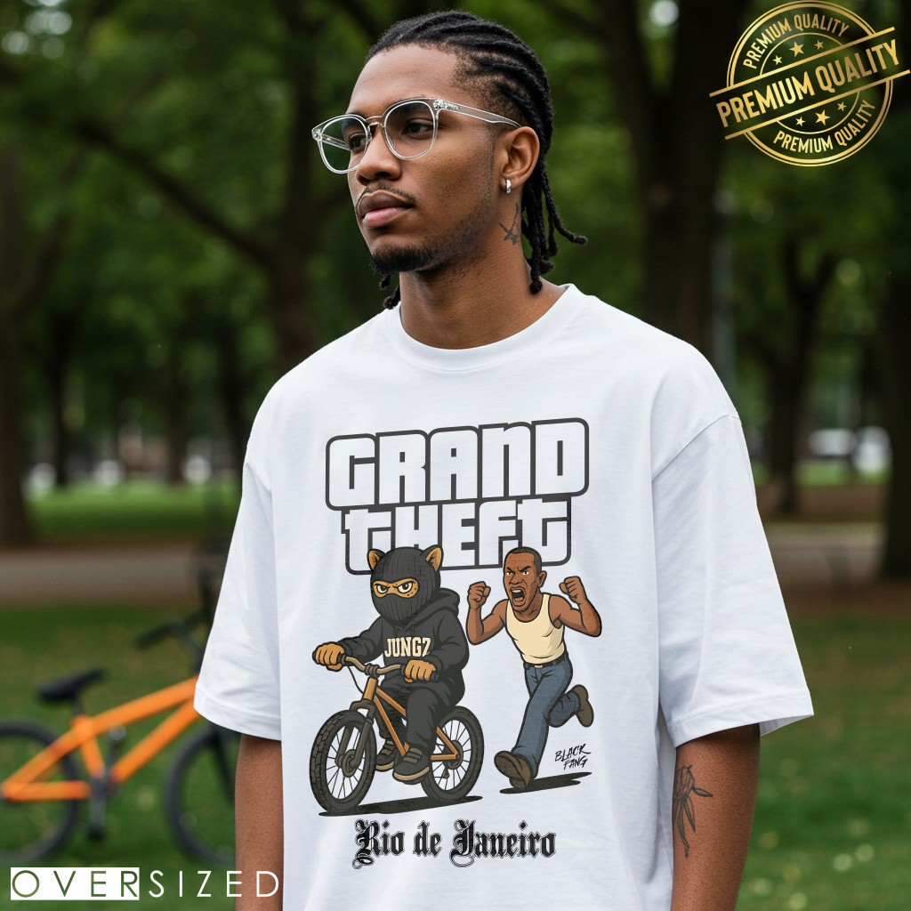 Nome do produto: CAMISETA OVERSIZED GRAND THEFT RJ