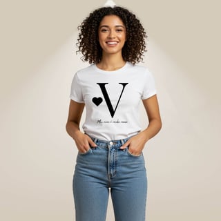 Nome do produto Camiseta Letra V - Meu Viver é Minha Marca
