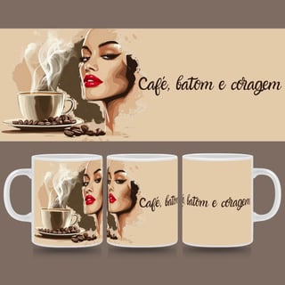 Nome do produto Caneca Café Batom e Coragem