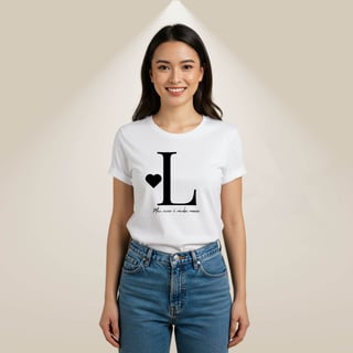 Nome do produto Camiseta Letra L - Meu Viver é Minha Marca