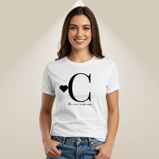 Nome do produto Camiseta Letra C - Meu Viver é Minha Marca