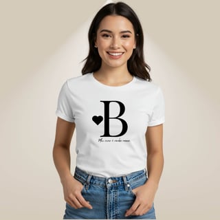 Nome do produto  Camiseta Letra B - Meu Viver é Minha Marca