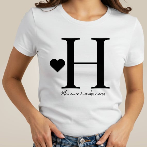 Camiseta Letra H - Meu Viver é Minha Marca