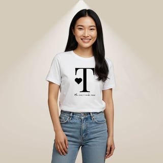 Nome do produto Camiseta Letra T -  Meu Viver é Minha Marca