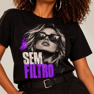 Nome do produto Camiseta Ela Editorial - Sem Filtro
