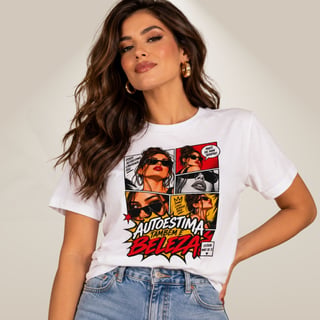 Nome do produto Camiseta Autoestima Também é Beleza