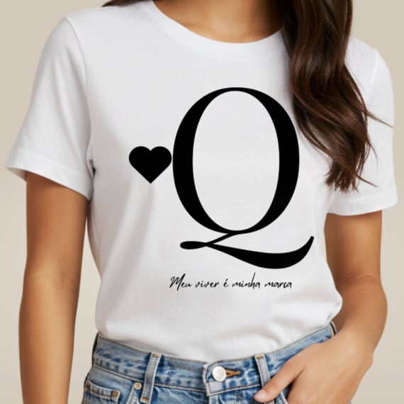 Camiseta Letra Q - Meu Viver é Minha Marca