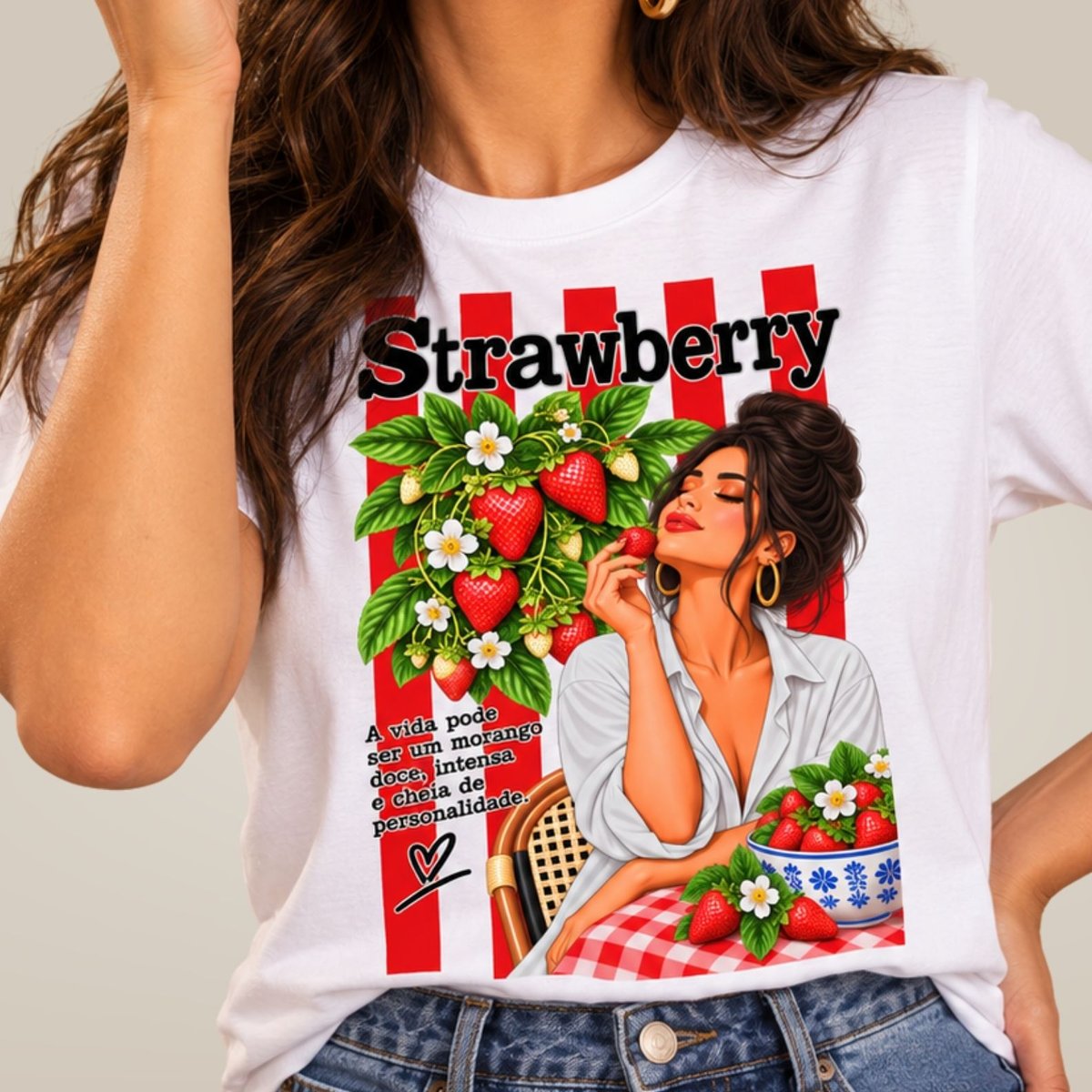 Nome do produto: Camiseta Vida Tropical - Strawberry