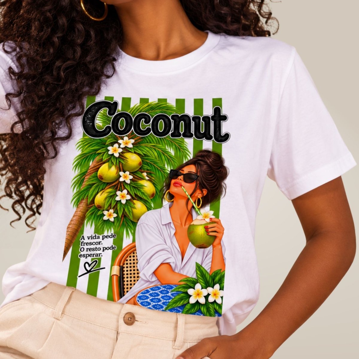 Nome do produto: Camiseta Vida Tropical - Coconut