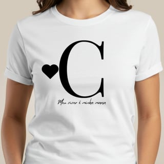 Nome do produto Camiseta Letra C - Meu Viver é Minha Marca
