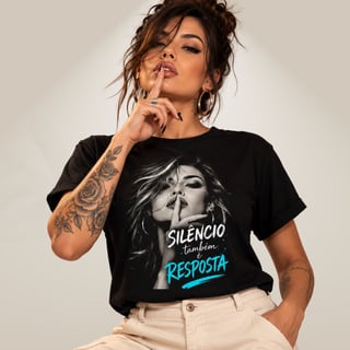 Nome do produto Camiseta Ela Editorial - Silêncio