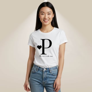 Nome do produto Camiseta Letra P - Meu Viver é Minha Marca