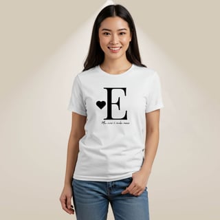 Nome do produto Camiseta Letra E - Meu Viver é Minha Marca